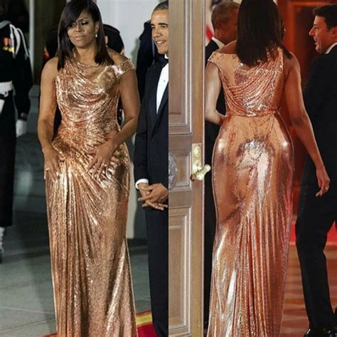 michelle obama atelier versace gown|obama rose gold dresses.